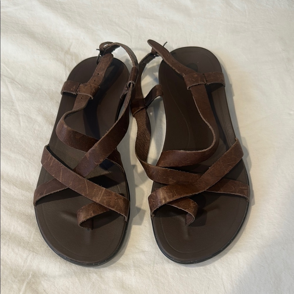 Olu Kai Brown Strappy Sandals